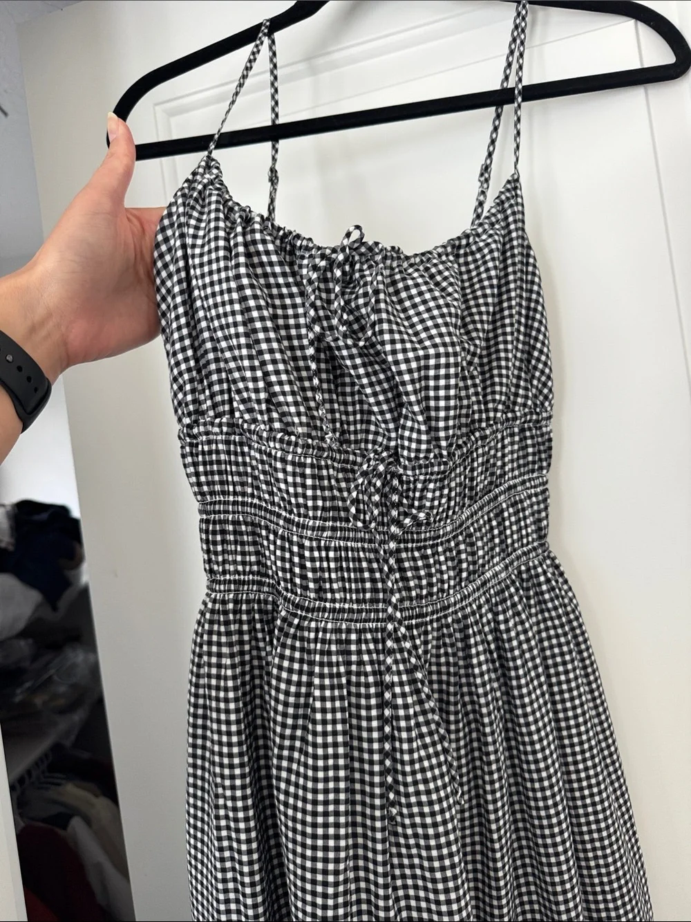 Women’s Black and White Abercrombie and Fitch Maxi Dress
